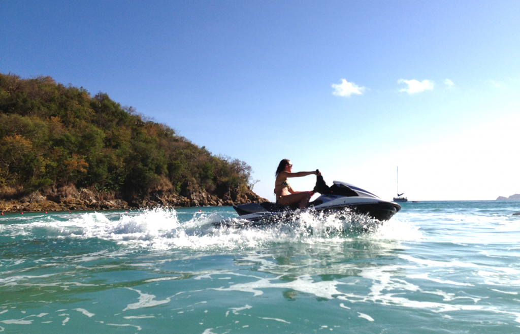 A girl on a Jetski in Lindbergh Bay