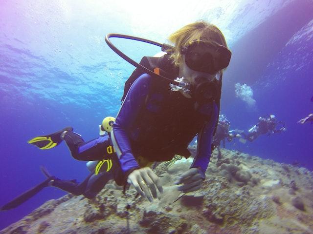 A driver exploring the underwater world