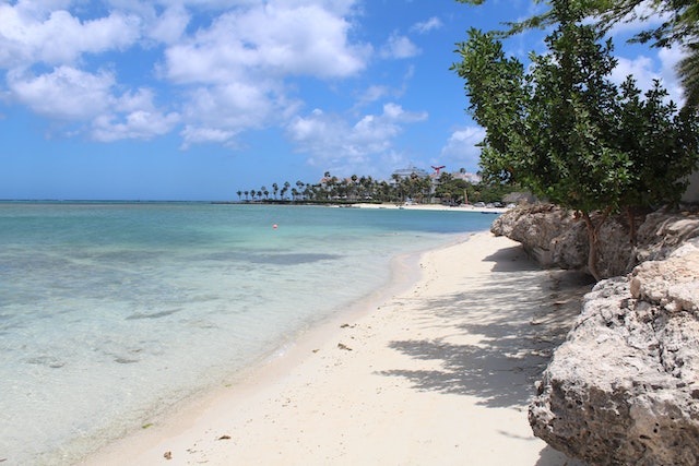 Alt-tag: A small beach in Aruba. 