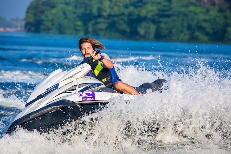 Man on a Jet ski. 