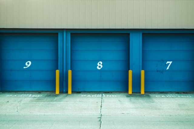 Blue storage units